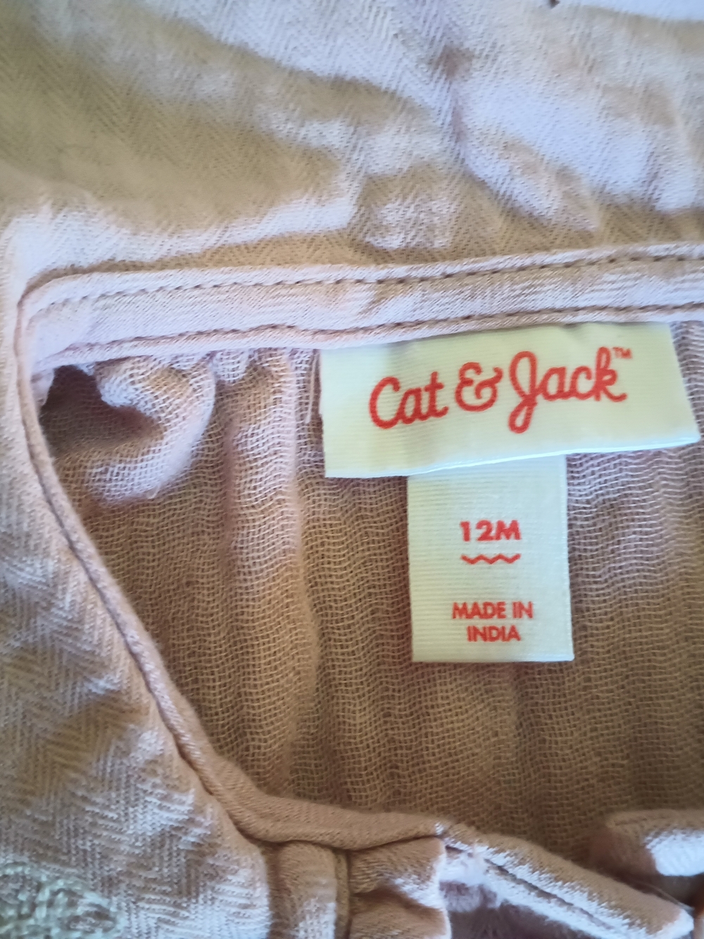 Cat & Jack Light Pink Ruffle Button-Front Baby Top - Picture 2 of 3